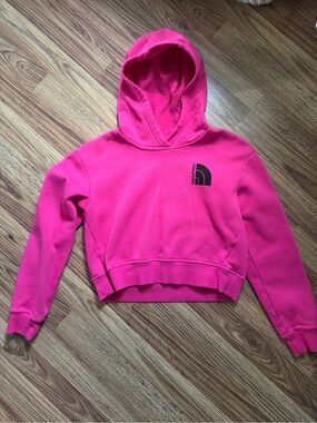 Kids The North Face Hot Pink Cropped Hooded Sweatshirt